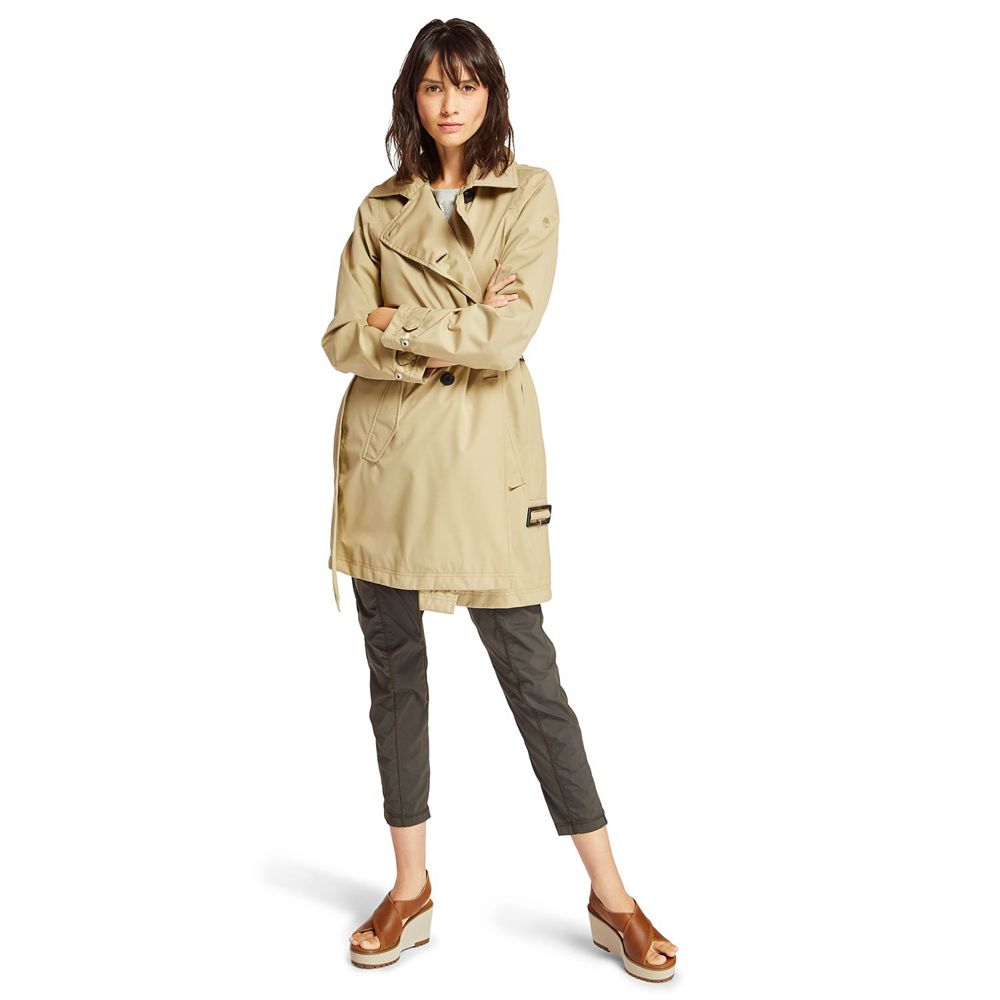 Abrigos Timberland Argentina Mujer - Classic Waterproof Trench - Kaki - FHSQNP-450